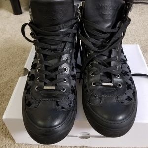 Jimmy Choo Black High Top Shoes Men sz 9 US, 42 EU